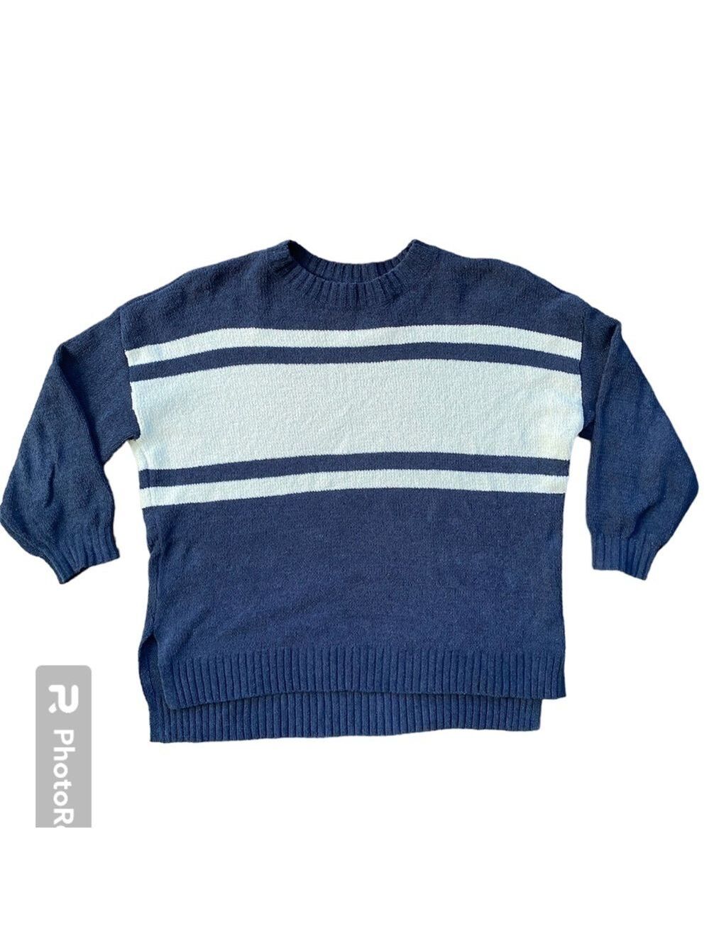 American Eagle Outfitters Navy Striped Oversized Sweater XS/S